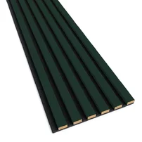 Panou riflaj decorativ/acustic Lameo Mini sticla verde (fetru negru) 30x275 cm