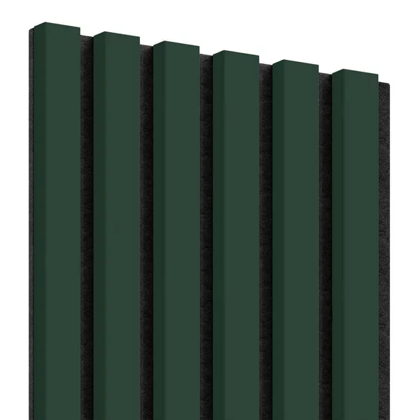 Panou riflaj decorativ/acustic Lameo Mini sticla verde (fetru negru) 30x275 cm picture - 5