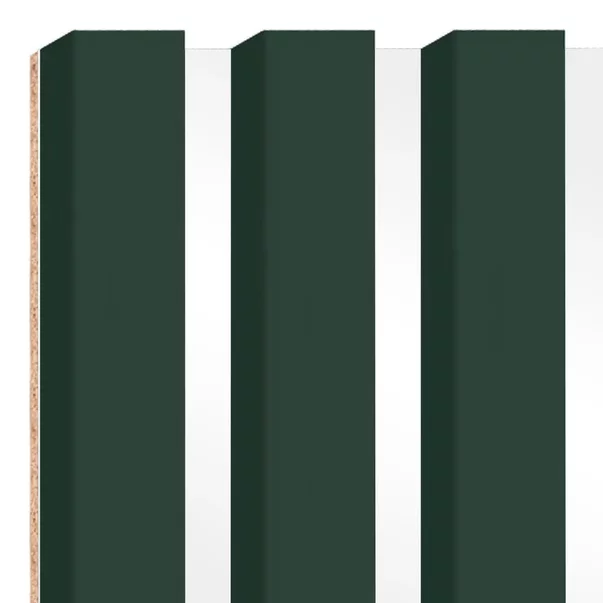 Panou riflaj decorativ/acustic Lameo Mini sticla verde (HDF alb) 30x275 cm picture - 4