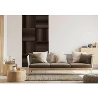 Panou riflaj Marbet Woodline negru/stejar inchis FM 60x60 cm
