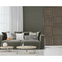 Panou riflaj Marbet Woodline negru/stejar sonoma FM 60x60 cm