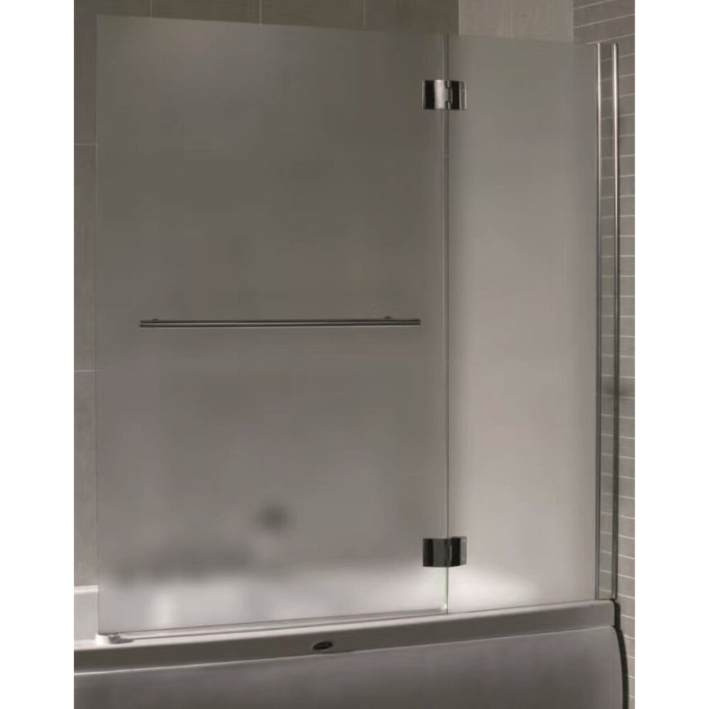 Paravan de cada batant Inter Ceramic 126x140 cm sticla opaca 5 mm profil crom lucios dreapta