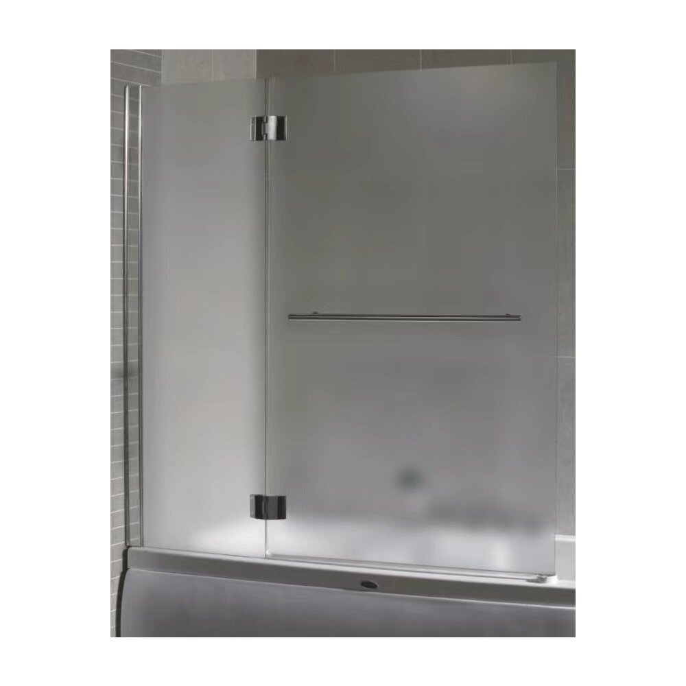 Paravan de cada batant Inter Ceramic 126x140 cm sticla opaca 5 mm profil crom lucios stanga
