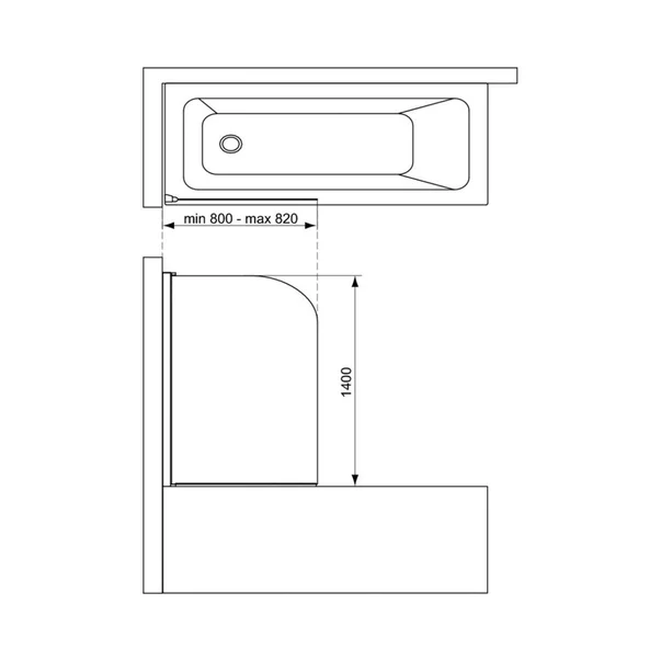 Paravan de cada mobil Ideal Standard Connect argintiu 80x140 cm picture - 5