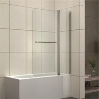 Paravan de cada pivotant Inter Ceramic 100x140 cm sticla 5 mm profil crom lucios-transparent dreapta