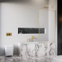 Paravan de cada Radaway Modo F SL PNJ II auriu lucios-transparent 50x150 cm sticla 8 mm dreapta