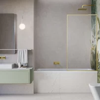 Paravan de cada Radaway Modo F SL PNJ II auriu periat-transparent 60x150 cm sticla 8 mm dreapta