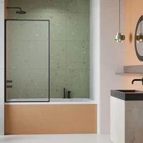 Paravan de cada Radaway Modo F SL PNJ II negru mat-transparent 100x150 cm sticla 8 mm stanga