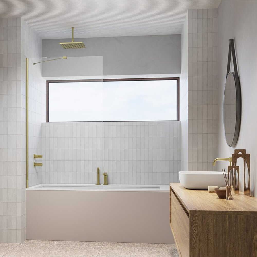Paravan de cada Radaway Modo New PNJ II auriu periat-transparent 90x150 cm sticla 8 mm