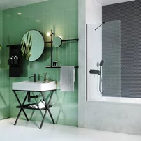 Paravan de cada Radaway Modo New PNJ II negru mat-transparent 50x150 cm sticla 8 mm