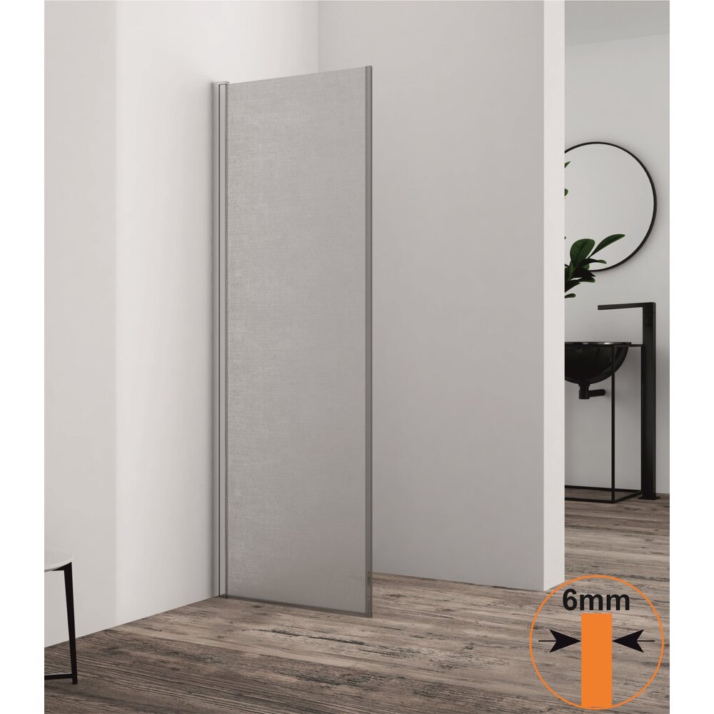 Paravan de dus mobil tip Walk-In Inter Ceramic crom lucios - sticla opaca 50x200 cm
