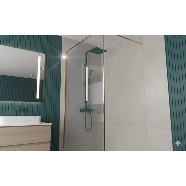 Paravan de dus tip Walk-in auriu periat Rune Borr 120x200 cm picture - 4