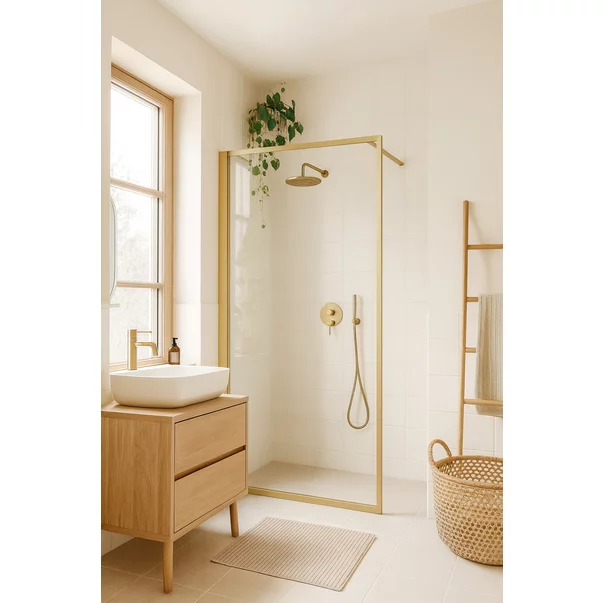 Paravan de dus tip Walk-in auriu periat Rune Borr 120x200 cm picture - 2