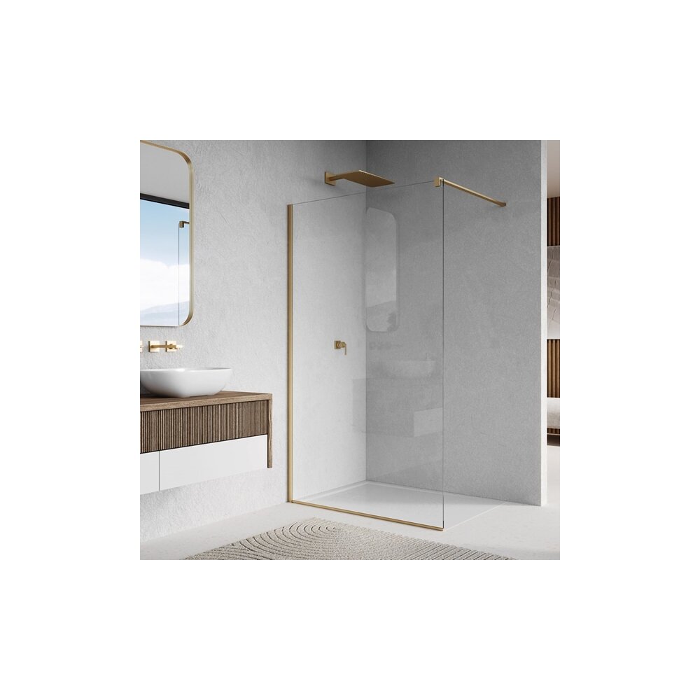 Paravan de dus tip Walk-in auriu periat SanSwiss Easy STR4P 70x200 cm