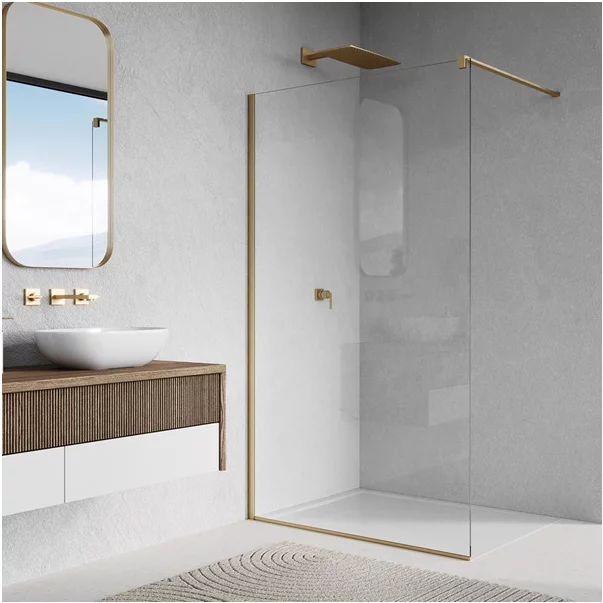 Paravan de dus tip Walk-in auriu periat SanSwiss Easy STR4P 70x200 cm picture - 3