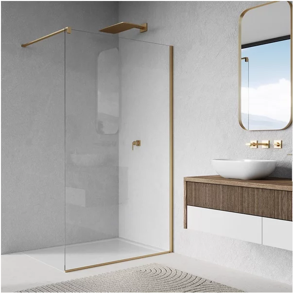 Paravan de dus tip Walk-in auriu periat SanSwiss Easy STR4P 80x200 cm picture - 4