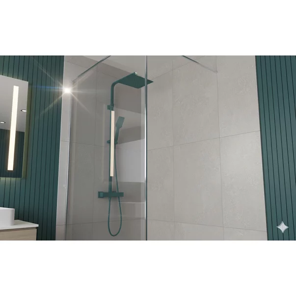 Paravan de dus tip Walk-in crom Rune Borr 90x200 cm picture - 3