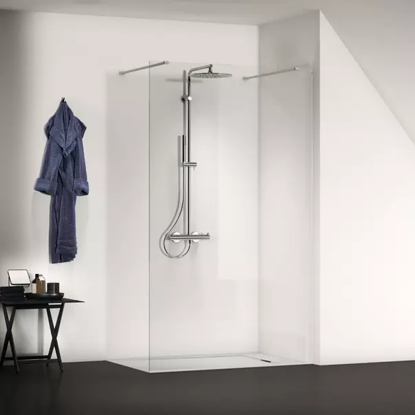 Paravan de dus tip Walk-in Ideal Standard i.life 160x200 cm sticla 8 mm ...