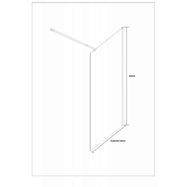 Paravan de dus tip Walk-In Inter Ceramic crom 100x200 cm sticla transparenta picture - 3