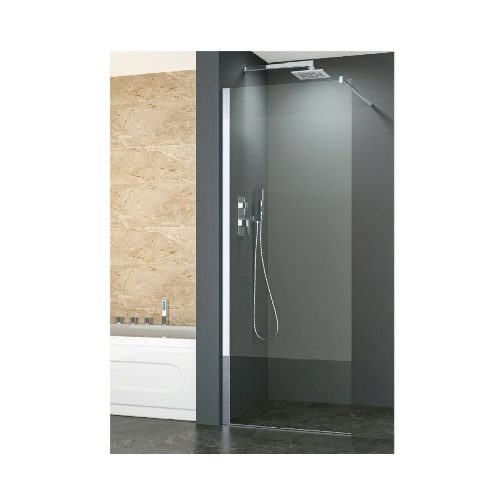 Paravan de dus tip Walk-In Inter Ceramic crom 70x200 cm sticla transparenta