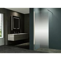 Paravan de dus tip Walk-In Inter Ceramic profil alb mat 100x200 cm sticla partial opaca