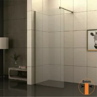 Paravan de dus tip Walk-In Inter Ceramic profil auriu - sticla transparenta 80x200 cm
