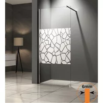 Paravan de dus tip Walk-In Inter Ceramic profil crom - sticla transparenta+ elemente albe 90x200 cm