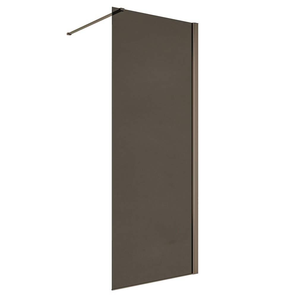 Paravan de dus tip Walk-In Inter Ceramic profil gri mat - sticla fumurie 90x200 cm