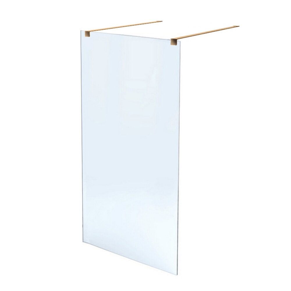 Paravan de dus tip Walk-in Massi Walk In auriu 100x195 cm sticla transparenta