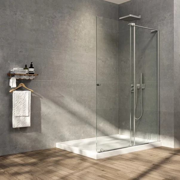 Paravane de dus Walk-In - Paravan de dus tip Walk-in Mediterraneo Vario crom-transparent 120 cm sticla securizata 8 mm