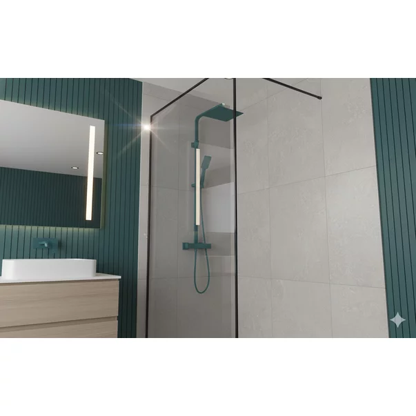 Paravan de dus tip Walk-in negru mat Rune Borr 100x200 cm picture - 2