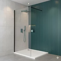 Paravan de dus tip Walk-in negru mat Rune Syn 100x200 cm