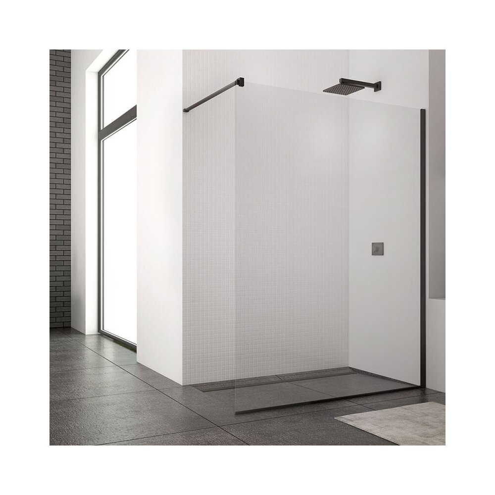 Paravan de dus tip Walk-in negru mat SanSwiss Easy 70x200 cm