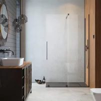 Paravan de dus tip Walk-in Radaway Furo GunMetal periat-transparent 140 cm sticla securizata 8 mm dreapta