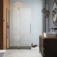 Paravan de dus tip Walk-in Radaway Furo GunMetal periat-transparent 160 cm sticla securizata 8 mm stanga