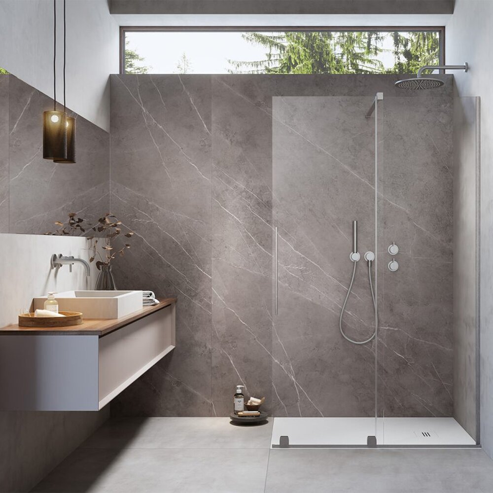 Paravan de dus tip Walk-in Radaway Furo nichel periat-transparent 120 cm sticla securizata 8 mm dreapta