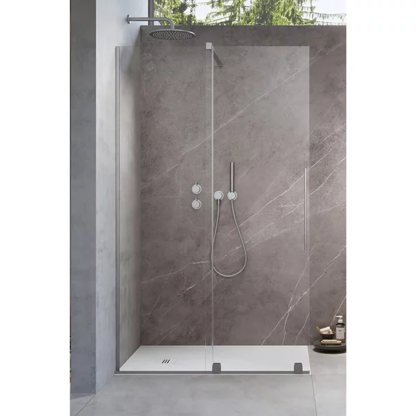 Paravan de dus tip Walk-in Radaway Furo nichel periat-transparent 80 cm sticla securizata 8 mm stanga picture - 3
