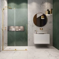 Paravan de dus tip Walk-in Radaway Furo SL auriu lucios-transparent 120 cm sticla securizata 8 mm stanga