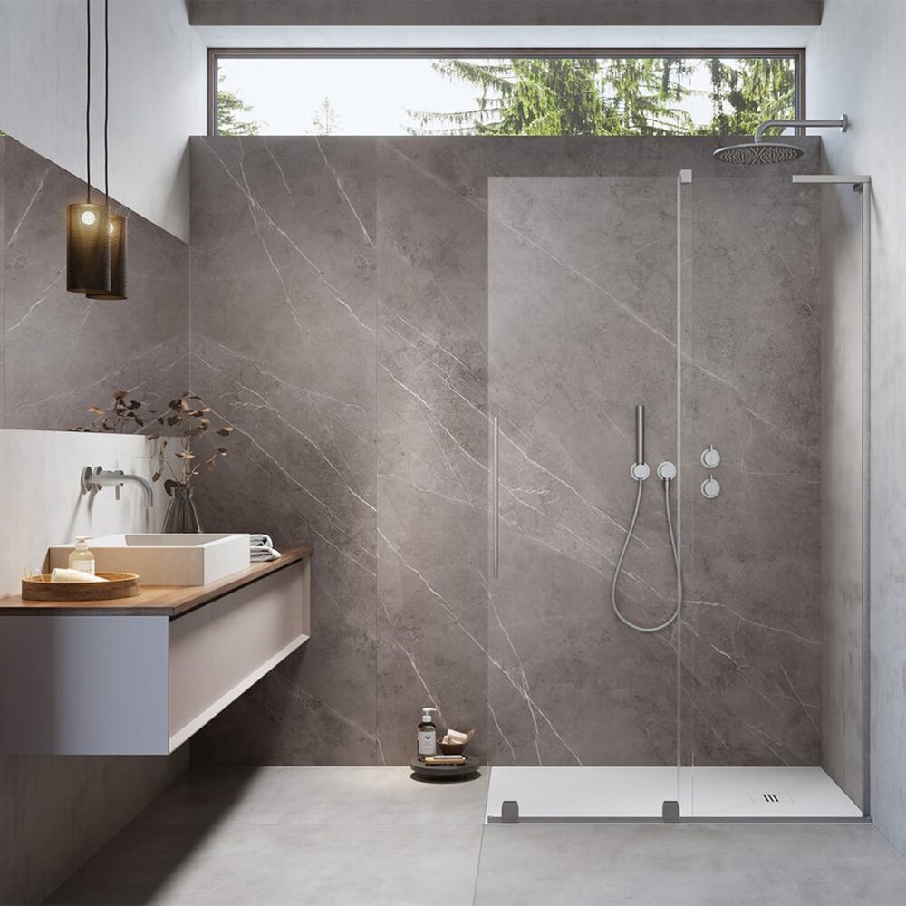 Paravan de dus tip Walk-in Radaway Furo SL nichel periat-transparent 100 cm sticla securizata 8 mm dreapta