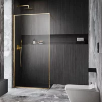 Paravan de dus tip Walk-in Radaway Modo F II auriu lucios-transparent 160 cm sticla securizata 8 mm