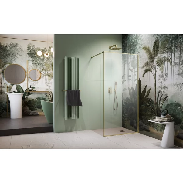 Paravan de dus tip Walk-in Radaway Modo F II auriu periat-transparent ...