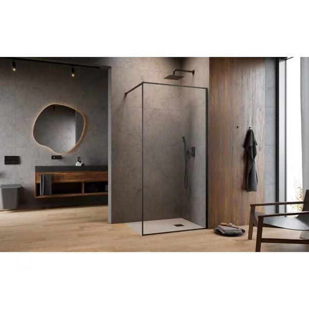 Paravan de dus tip Walk-in Radaway Modo F II GunMetal periat-transparent 115 cm sticla securizata 8 mm picture - 2