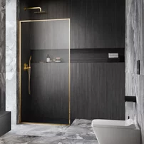 Paravan de dus tip Walk-in Radaway Modo F SL II auriu lucios-transparent 75 cm sticla securizata 8 mm stanga
