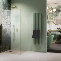 Paravan de dus tip Walk-in Radaway Modo F SL II auriu periat-transparent 120 cm sticla securizata 8 mm stanga