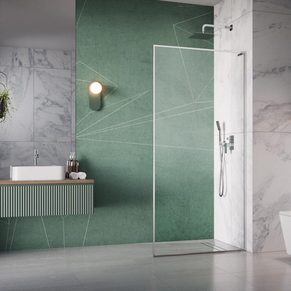 Paravan de dus tip Walk-in Radaway Modo F SL II crom-transparent 65 cm sticla securizata 8 mm dreapta