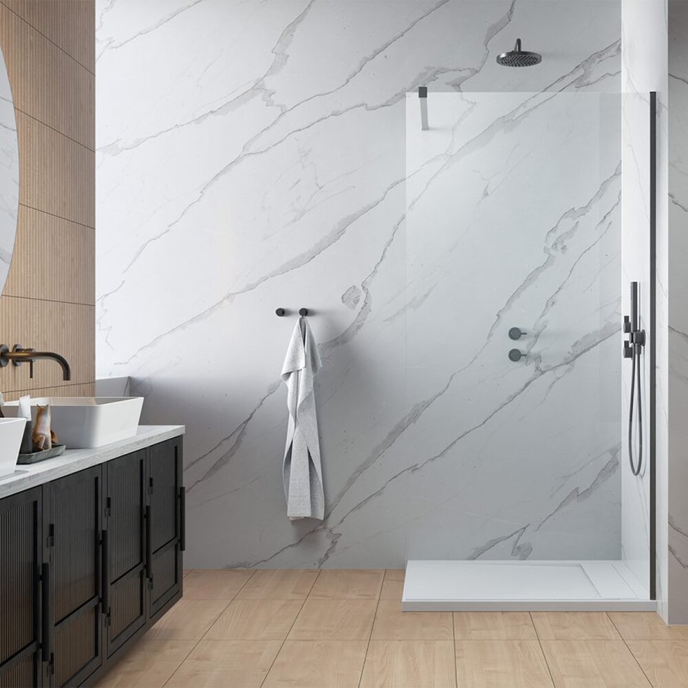 Paravan de dus tip Walk-in Radaway Modo New II GunMetal periat-transparent 50 cm sticla securizata 8 mm