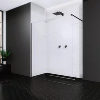 Paravan de dus tip Walk-in Radaway Modo New II negru-transparent 55 cm sticla securizata 8 mm