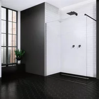 Paravan de dus tip Walk-in Radaway Modo New II negru-transparent 80 cm sticla securizata 8 mm