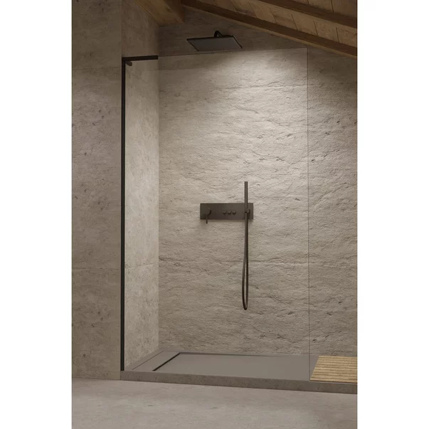 Paravan de dus tip Walk-in Radaway Modo SL II negru mat-transparent 120 cm sticla securizata 8 mm stanga picture - 3
