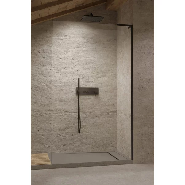 Paravan de dus tip Walk-in Radaway Modo SL II negru mat-transparent 80 cm sticla securizata 8 mm dreapta picture - 5